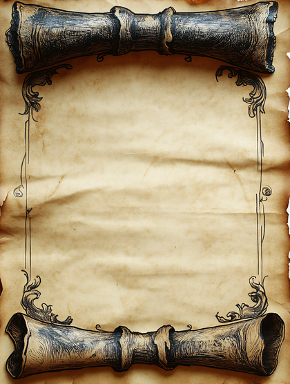 Vintage Parchment Scroll Frame