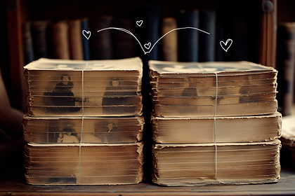 Vintage Photographs with Hearts