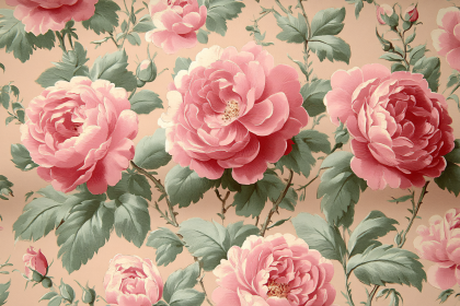 Vintage Pink Roses Floral Pattern