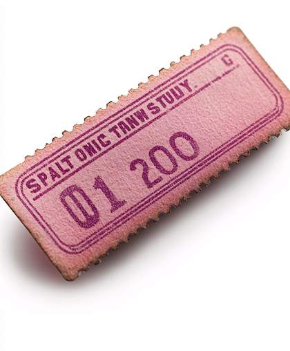 Vintage Pink Ticket Stub