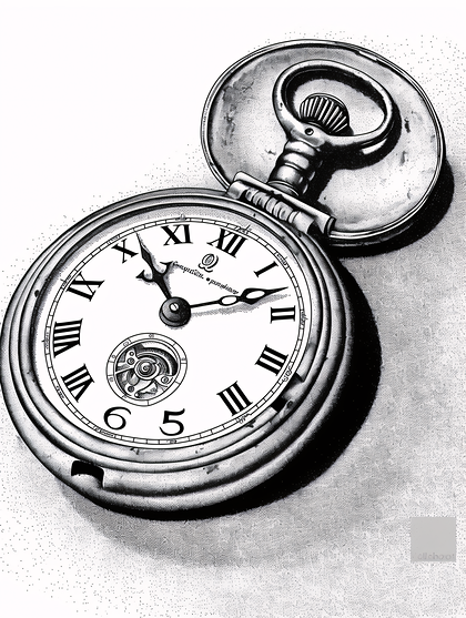 Vintage Pocket Watch Illustration