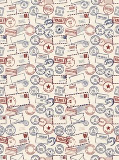 vintage postal pattern