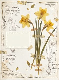 pressed daffodils herbarium