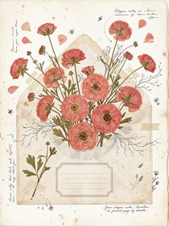 pressed flowers envelope