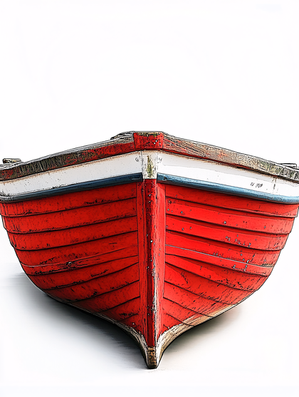 Vintage Red Fishing Boat