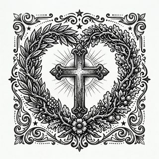 vintage cross wreath
