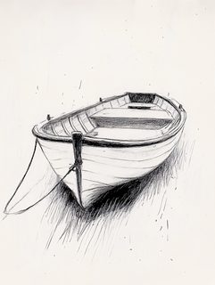 Vintage Rowboat Sketch