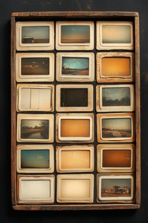 Vintage Slide Collection In Wooden Box