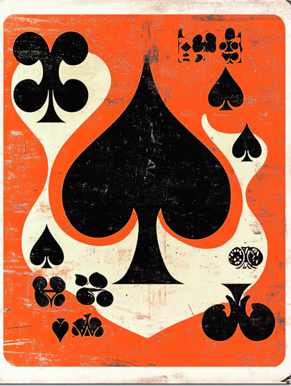 Vintage Spade Card Suit Design