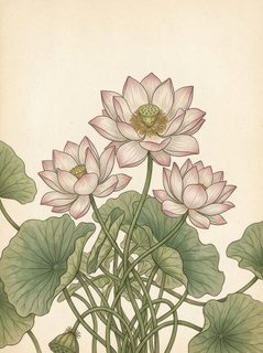vintage lotus illustration