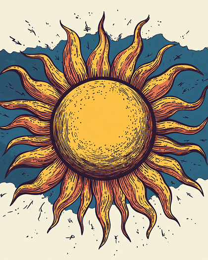 Vintage Sun Illustration