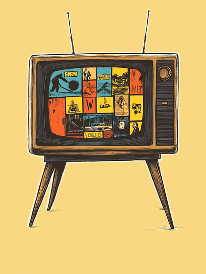 Vintage Television with Retro Graphics