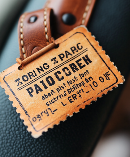 Vintage Ticket Tag on Leather