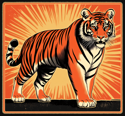 Vintage Tiger Illustration