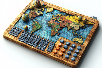 Vintage World Map Calculator