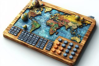 Vintage World Map Calculator