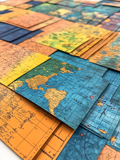 Vintage World Map Tiles