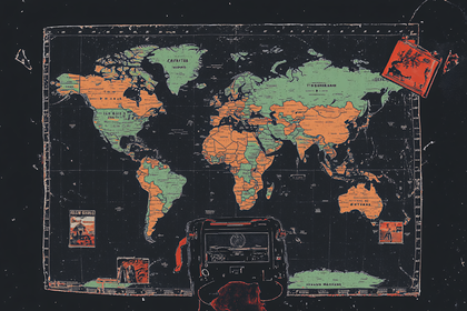 Vintage World Map with Retro Styling