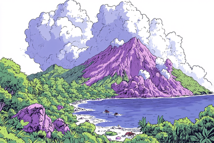 Volcanic Island Landscape