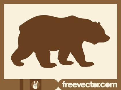 Walking Bear Silhouette Free Vector