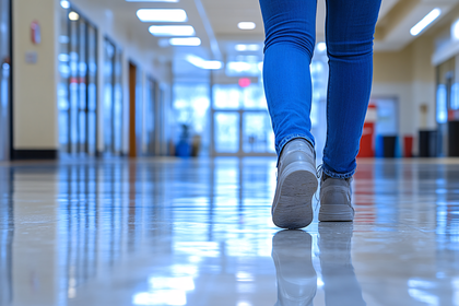 Walking In Hallway