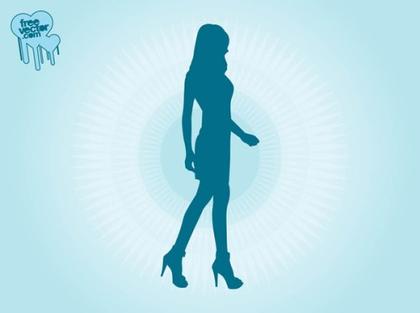 Walking Model Girl Free Vector