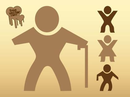 Walking People Silhouettes Free Vector
