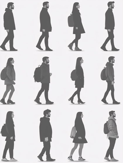 Walking People Silhouettes