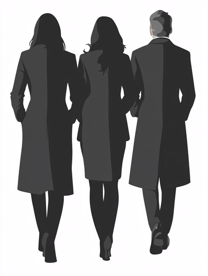 Walking Trio Back View