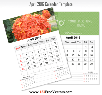 Wall Calendar April 2016