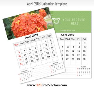 Wall Calendar April 2016