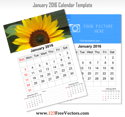 Wall Calendar January 2016