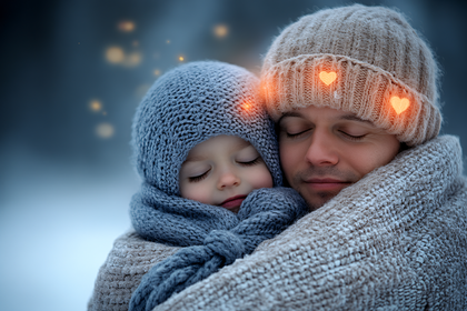 Warm Embrace Of A Father And Child