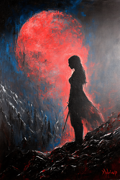 Warrior Under the Crimson Moon