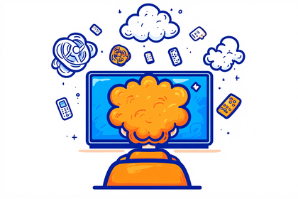 Watching TV Illustration