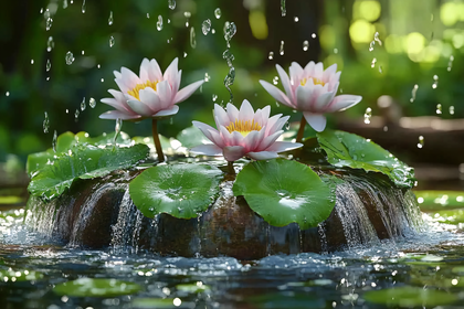 Water Lilies in a Pond