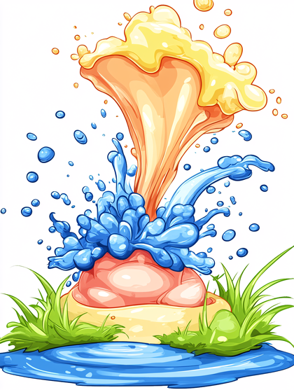 Water Splash From Mushroom Rock