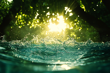 Water Splash in Sunlight