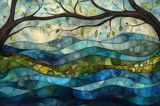 Watercolor Abstract Landscape