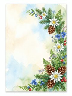 alpine floral frame