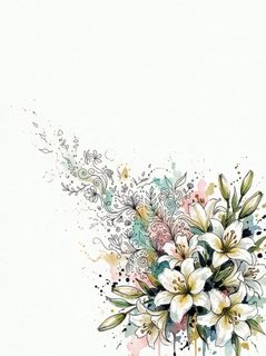 watercolor lily bouquet
