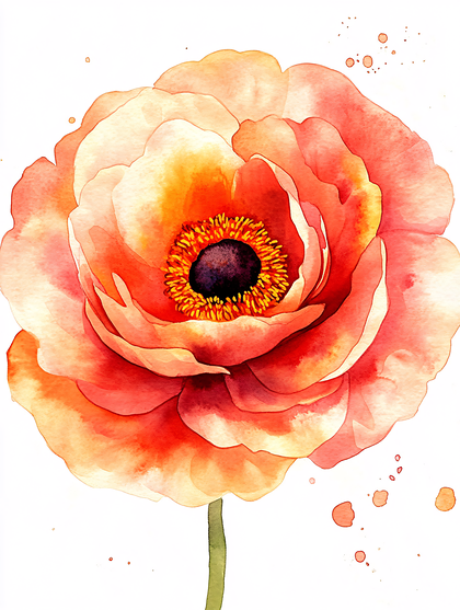 Watercolor Anemone