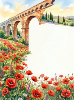 aqueduct poppy meadow