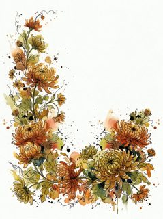 autumn floral border