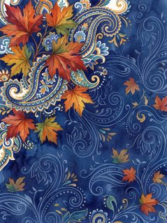 autumn paisley watercolor background