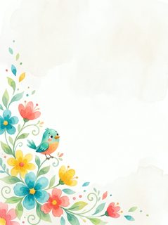 watercolor bird border