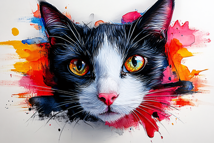 Watercolor Cat Portrait
