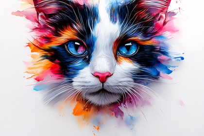 Watercolor Cat Portrait