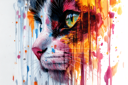 Watercolor Cat Portrait
