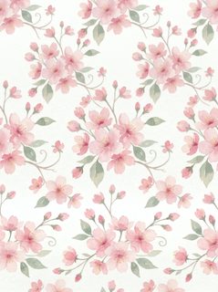 watercolor cherry pattern